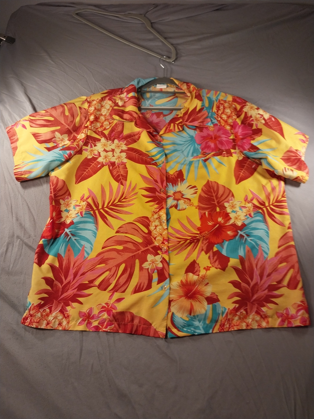 King Kameha Tropical Pineapple & Hibiscus Aloha Shirt #191